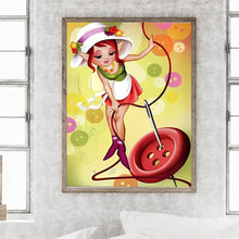 Load image into Gallery viewer, Cooking Girl 30*40CM(Canvas) Full Round Drill Diamond Painting