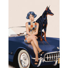Load image into Gallery viewer, Yishu - Beautiful Woman In A Car - 40*56CM 11CT 3 Stamped Cross Stitch