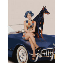 Load image into Gallery viewer, Yishu - Beautiful Woman In A Car - 40*56CM 11CT 3 Stamped Cross Stitch