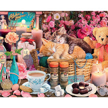 Load image into Gallery viewer, Cozy Kitten 50*40CM(Canvas) Full Round Drill Diamond Painting