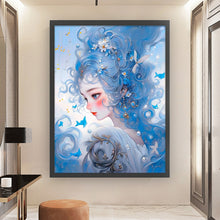 Load image into Gallery viewer, Yishu - Young Girl In The Blue Sky - 45*60CM 11CT 3 Stamped Cross Stitch