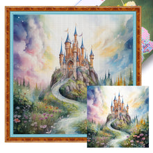 Load image into Gallery viewer, Huancan - Flower Path To The Castle - 50*50CM 14CT 2 Stamped Cross Stitch