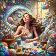 Load image into Gallery viewer, Girl In The Making 50*50CM(Canvas) Full Round Drill Diamond Painting