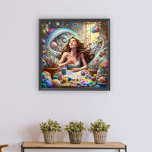 Load image into Gallery viewer, Girl In The Making 50*50CM(Canvas) Full Round Drill Diamond Painting