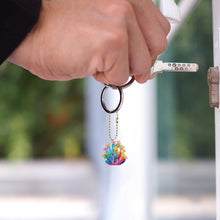 Load image into Gallery viewer, 5 Pcs Double Side Cacti Diamond Art Keyring for Birthday Crafting Party Decor