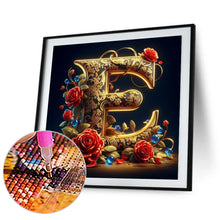 Load image into Gallery viewer, Flower Letter E 30*30CM(Canvas) Full Round Drill Diamond Painting