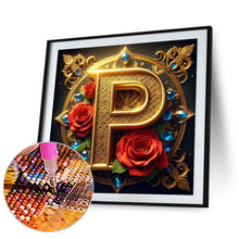 Load image into Gallery viewer, Flower Letter P 30*30CM(Canvas) Full Round Drill Diamond Painting
