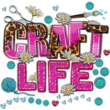 Load image into Gallery viewer, Handmade Life English Calligraphy 30*30CM(Canvas) Partial Special Shaped Drill Diamond Painting