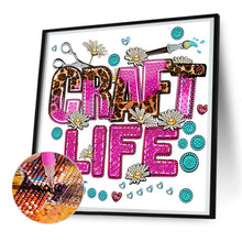 Load image into Gallery viewer, Handmade Life English Calligraphy 30*30CM(Canvas) Partial Special Shaped Drill Diamond Painting