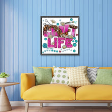 Load image into Gallery viewer, Handmade Life English Calligraphy 30*30CM(Canvas) Partial Special Shaped Drill Diamond Painting