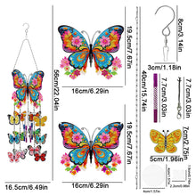 Load image into Gallery viewer, Double Sided Flower Butterflies Crystal Wind Chimes Pendant Kit for Window Decor