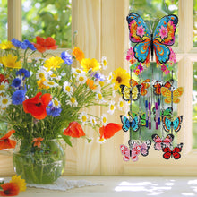 Load image into Gallery viewer, Double Sided Flower Butterflies Crystal Wind Chimes Pendant Kit for Window Decor