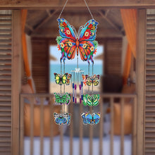 Load image into Gallery viewer, Double Sided Flower Butterflies Crystal Wind Chimes Pendant Kit for Window Decor