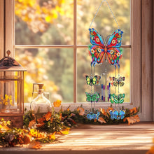 Load image into Gallery viewer, Double Sided Flower Butterflies Crystal Wind Chimes Pendant Kit for Window Decor