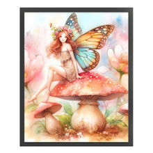 Load image into Gallery viewer, Huancan - Butterfly Fairy On The Mushroom - 50*60CM 11CT 3 Stamped Cross Stitch