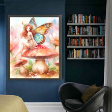 Load image into Gallery viewer, Huancan - Butterfly Fairy On The Mushroom - 50*60CM 11CT 3 Stamped Cross Stitch