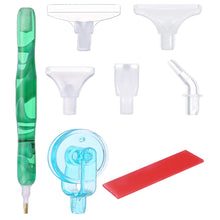 Load image into Gallery viewer, Diamond Painting Pen Kit with 5 Drill Pen Picking Heads and 1 Clay (Green)