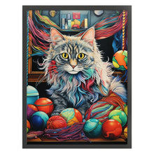 Load image into Gallery viewer, Huancan - Kid With A Knitted Cat - 45*60CM 11CT 3 Stamped Cross Stitch