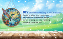 Load image into Gallery viewer, 2D Flat DIY Hummingbird Wooden Diamond Painting Clock Pendant Home Decoration