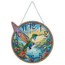 Load image into Gallery viewer, 2D Flat DIY Hummingbird Wooden Diamond Painting Clock Pendant Home Decoration