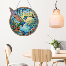 Load image into Gallery viewer, 2D Flat DIY Hummingbird Wooden Diamond Painting Clock Pendant Home Decoration