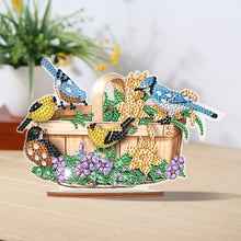 Load image into Gallery viewer, Wooden Flower Basket Bird Desktop Diamond Art Kits for Home Office Desktop Decor