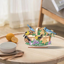 Load image into Gallery viewer, Wooden Flower Basket Bird Desktop Diamond Art Kits for Home Office Desktop Decor