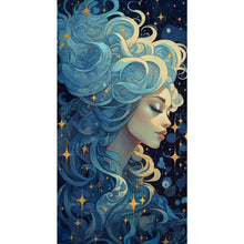 Load image into Gallery viewer, Yishu - Dream Curly-Haired Girl - 40*70CM 11CT 3 Stamped Cross Stitch