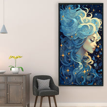 Load image into Gallery viewer, Yishu - Dream Curly-Haired Girl - 40*70CM 11CT 3 Stamped Cross Stitch