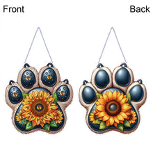 Load image into Gallery viewer, Acrylic Diamond Painting Hanging Pendant for Home Decor (Sunflower Dog Paw)