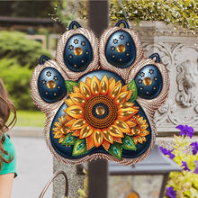 Load image into Gallery viewer, Acrylic Diamond Painting Hanging Pendant for Home Decor (Sunflower Dog Paw)