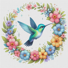 Load image into Gallery viewer, Yishu - Flowers And Hummingbirds - 50*50CM 11CT 3 Stamped Cross Stitch