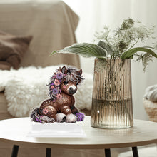Load image into Gallery viewer, 2D Flat Print Flower Pony DIY Diamond Painting Desktop Decorations for Adults