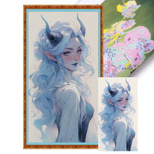 Load image into Gallery viewer, Huancan - Blue-Haired Witch - 40*70CM 11CT 3 Stamped Cross Stitch