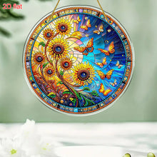 Load image into Gallery viewer, Sunflower Theme 2D Flat DIY Diamond Art Pendant Wall Decor for Home & Windows
