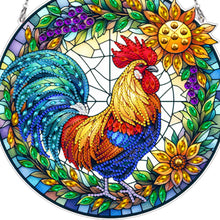 Load image into Gallery viewer, Sunrise Rooster 2D Flat DIY Diamond Painting Set Diamond Art Pendant Wall Decor