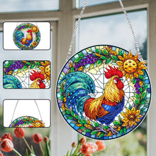 Load image into Gallery viewer, Sunrise Rooster 2D Flat DIY Diamond Painting Set Diamond Art Pendant Wall Decor