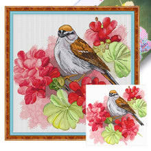 Load image into Gallery viewer, Spring Brand - Geranium And Bird - 45*45CM 11CT 3 Stamped Cross Stitch