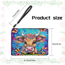 Load image into Gallery viewer, PU Partial Special Shaped Flowers Cow 5D DIY Diamond Painting Wallet Daily Purse