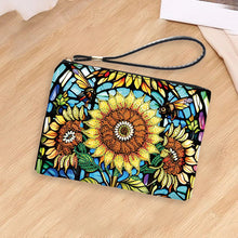 Load image into Gallery viewer, PU Partial Special Shaped Sunflower 5D DIY Diamond Painting Wallet Daily Purse