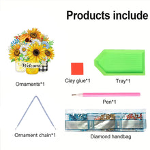 Load image into Gallery viewer, Double Sided Special Shaped 5D DIY Sunflower Bouquet Hanging Diamond Art Kits