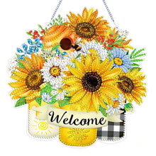 Load image into Gallery viewer, Double Sided Special Shaped 5D DIY Sunflower Bouquet Hanging Diamond Art Kits