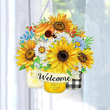 Load image into Gallery viewer, Double Sided Special Shaped 5D DIY Sunflower Bouquet Hanging Diamond Art Kits
