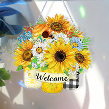 Load image into Gallery viewer, Double Sided Special Shaped 5D DIY Sunflower Bouquet Hanging Diamond Art Kits