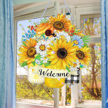 Load image into Gallery viewer, Double Sided Special Shaped 5D DIY Sunflower Bouquet Hanging Diamond Art Kits