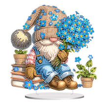 Load image into Gallery viewer, Acrylic Forget-Me-Not Gnome Desktop Diamond Art Kits Bedroom Table Decoration
