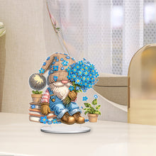 Load image into Gallery viewer, Acrylic Forget-Me-Not Gnome Desktop Diamond Art Kits Bedroom Table Decoration