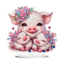 Load image into Gallery viewer, Double Side Special Shaped Cartoon Pig Diamond Painting Desktop Decorations