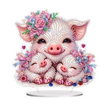 Load image into Gallery viewer, Double Side Special Shaped Cartoon Pig Diamond Painting Desktop Decorations