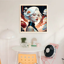 Load image into Gallery viewer, Huancan - Silver-Haired Elegant Beauty - 40*40CM 14CT 2 Stamped Cross Stitch